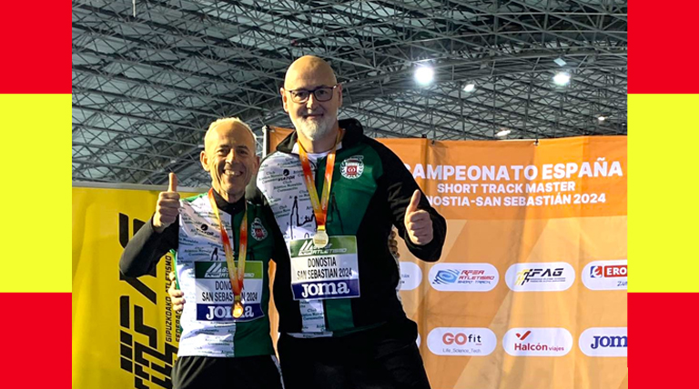 Pedro Esteban (Peso) subcampeón de España y Manuel Serrano (400m) Medalla de Bronce